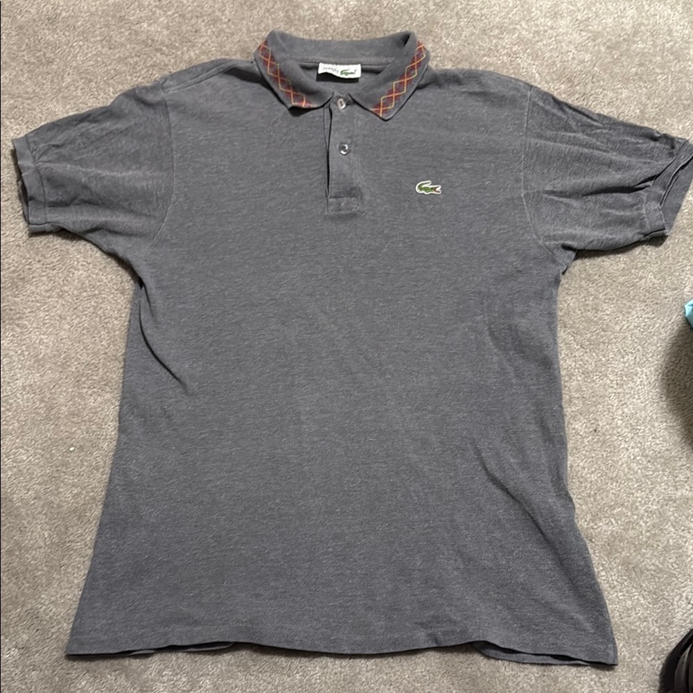 Vintage Lacoste Gray Polo Shirt Classic Design chemise